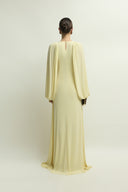 Marseille Dress Draped V Neck Jersey Gown for women, from JENNY K TRAN, The Viet Concept 