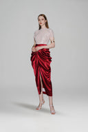 Phoebe Sequin Satin Pleated Evening Gown for women, from DANG PHONG DESIGNER, The Viet Concept