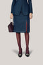Elara Straight Side Slit Denim Knee-length Skirt for women, from HOBB,The Viet Concept 