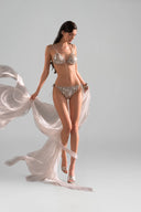 Éclat Gris Sequin Tie-Side Bikini Set for women, from SEXYM, The Viet Concept