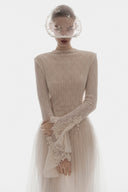 L'ALLÉE • High-Neck Draped Evening Gown