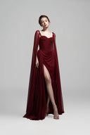 Esther Crystal-Embellished Silk Cape Evening Gown for women, from 21SIX, The Viet Concept
