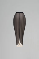 LE LAM AMARÉ • Silk Organza Sculpted Pencil Skirt