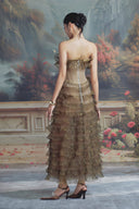 LINH PHUNG • Tiffany Couture Ruffled Taffeta Corset Maxi Dress