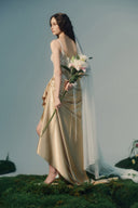 Maia Cream Lace & Satin Corset Couture Dress for women, from LA VIERGE, The Viet Concept 