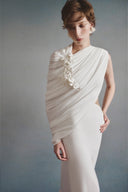 Poise Asymmetric Pleated Gown for women, from HA THANH VIET, The Viet Concept 
