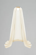 Aliora Crystal Embellished Gold Glitter Mesh Cape for women, from CALISTA, The Viet Concept
