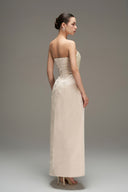 Beige Celestial Crystal Bell Corset Maxi Dress for women, from IHF STUDIO, The Viet Concept 