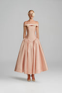 WHITE PLAN • Lucent Couture Taffeta Evening Maxi Dress