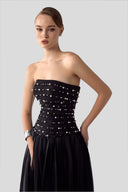 Noble Ombre Draped Satin Organza Evening Gown for women, from DANG PHONG DESIGNER, The Viet Concept