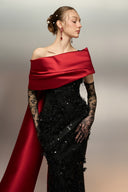 Narges Sequin Lace & Royal Taffeta Sculpted Evening Gown for women, from 21SIX, The Viet Concept
