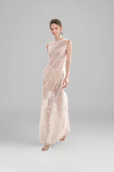 Dulcie Sheath See-Through Lace Ankle Length Dress for women, from ARTI APPAREL, The Viet Concept