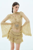 LA VIERGE • Raíces Hand-Crocheted Floral Lace Mini Dress