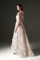 Ivory Pearl Bloom Lace Mullet Maxi Dress for women, from IHF STUDIO, The Viet Concept 