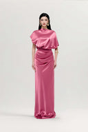 Ophelia Pleated Satin Maxi Dress for women, from JOSEPHINE, The Viet Concept 