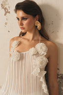 Élan Off-Shoulder Pleated Chiffon Floral Top for women, from XITA, The Viet Concept 