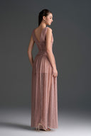 IHF STUDIO • Vine Guipure Lace V-Neck Crystal Bow Midi Dress