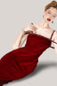 Velvet Mystic Sheath Square Neck Ankle Length Dress for women, from Calista, The Viet Concept