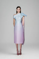 Starfish Sheath Asymmetric Shoulder Taffeta Midi Dress for women, from White Plan, The Viet Concept 