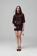 Black Veritas Polo Shirt for women, from POEM, The Viet Concept