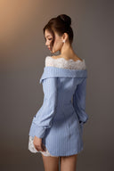 Off-Shoulder Lace Trim Tulip Dress for women, from KEIRA TONG, The Viet Concept 