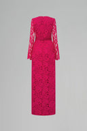 Long Sleeve Guipure Lace Column Maxi Dress with Crystal Embroidery for women, from IHF STUDIO, The Viet Concept 