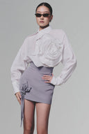 White Shift-Collar Linen Shirt for women, from Keira Tong, The Viet Concept 