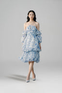 Aurum Floral Corset Bubble Hem Mini Dress for women, from LINH PHUNG, The Viet Concept