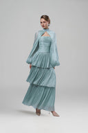 Alzira Pleated Chiffon Tiered Maxi Dress for women, from JOSEPHINE, The Viet Concept 