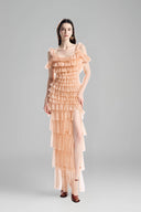 Apricot Tiered Ruffle Dress for women, from Must have, The Viet Concept