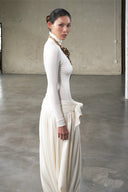 Bach Sculptural Longline White Dress for women, from DAS LA VIE, The Viet Concept 