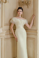 CALISTA • Petaline Off-Shoulder Organza Maxi Dress