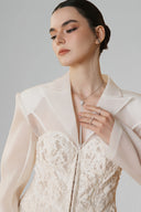 White Charlise Corset Blazer for women, from LINH DOAN, The Viet Concept