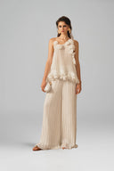 Élan Off-Shoulder Pleated Chiffon Floral Top for women, from XITA, The Viet Concept 