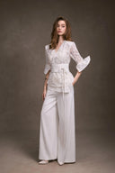 KEIRA TONG • Oriental Bloom Lace Wrap Top
