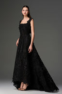 Midnight Blossom Pearl-Cluster Lace Mullet Dress for women, from IHF STUDIO, The Viet Concept