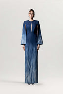 GVLUX • Celestine Ombre Cape Denim Gown