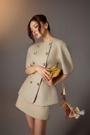 Puff-Sleeve Peplum Silk Blazer for women, from KEIRA TONG, The Viet Concept 