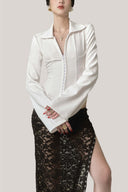 Black Monica Lace Tube Midi Skirt for women, from La Vierge, The Viet Concept 