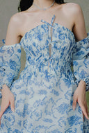 Aurum Floral Corset Bubble Hem Mini Dress for women, from LINH PHUNG, The Viet Concept