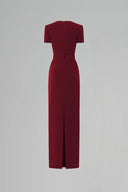 Veridia Trapeze Neck Beaded Crepe Column Gown for women, from IHF ATELIER, The Viet Concept 