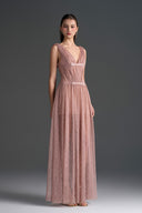 IHF STUDIO • Vine Guipure Lace V-Neck Crystal Bow Midi Dress