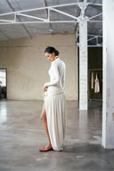 Bach Sculptural Longline White Dress for women, from DAS LA VIE, The Viet Concept 