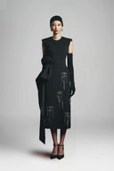 Douglasy Sheath Cap Sleeved Polyester Ankle Length Dress for women, from Maison Des Copains, The Viet Concept