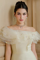 CALISTA • Petaline Off-Shoulder Organza Maxi Dress