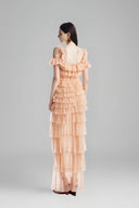 Apricot Tiered Ruffle Dress for women, from Must have, The Viet Concept