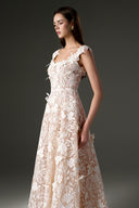 Ivory Pearl Bloom Lace Mullet Maxi Dress for women, from IHF STUDIO, The Viet Concept 