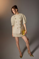 Puff-Sleeve Peplum Silk Blazer for women, from KEIRA TONG, The Viet Concept 