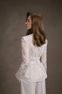 KEIRA TONG • Oriental Bloom Lace Wrap Top