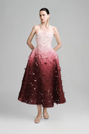 Red Laser Cut Ombre Gown for women, from Lecia, The Viet Concept 